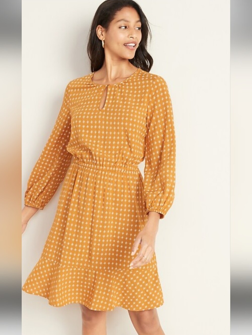 Old Navy Waist-Defined Keyhole Dress, Size L